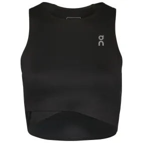 High Waist Shape-retaining On Women's Court Crop Top - Black