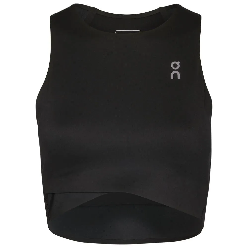 High Waist Shape-retaining On Women's Court Crop Top - Black