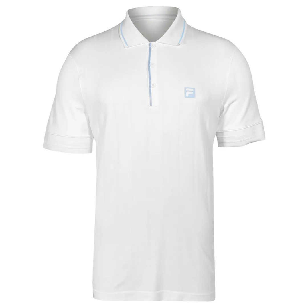 NonSlipTrim ShapeRetention Collar Fila Men's Ace Seamless Polo - White