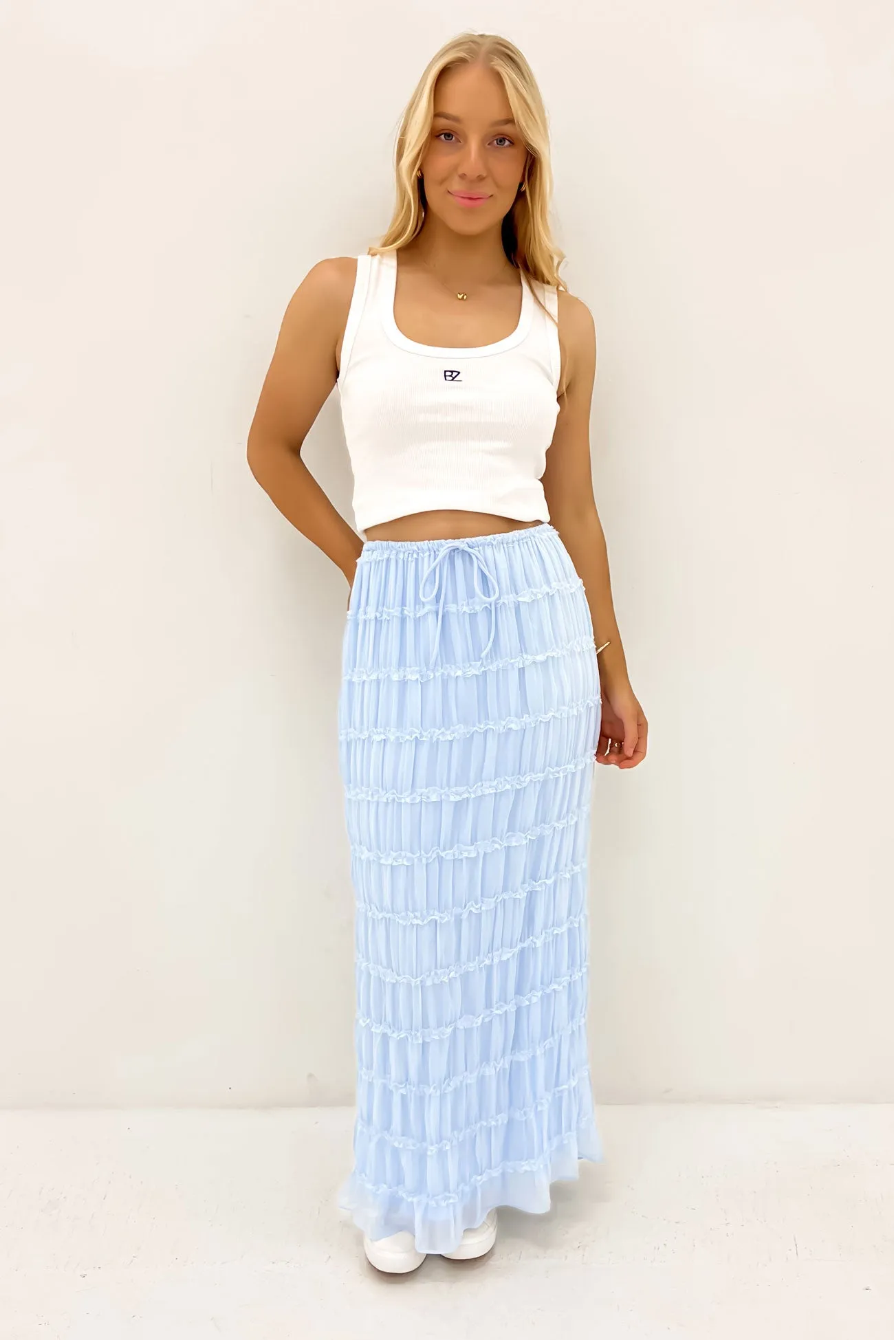Luxury Finish Eloisa Maxi Skirt Blue