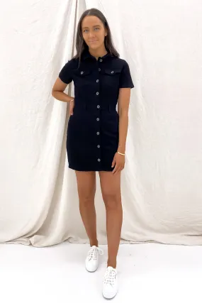 Magic Day Cap-Sleeve Shay Mini Dress Black