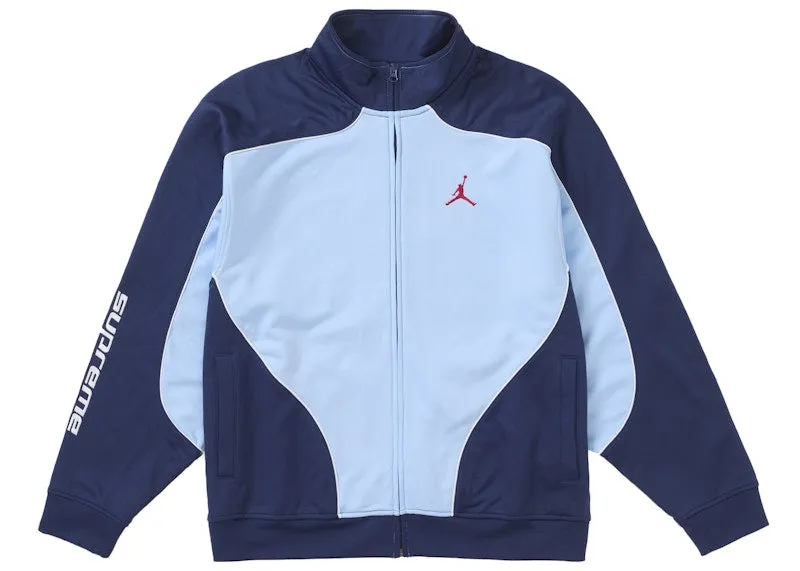 Supreme Jordan Tricot Track Jacket Light Blue Handmade Craft Customized