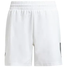 adidas Junior Club 3 Stripe Short - White Tailored Design Debossed Design