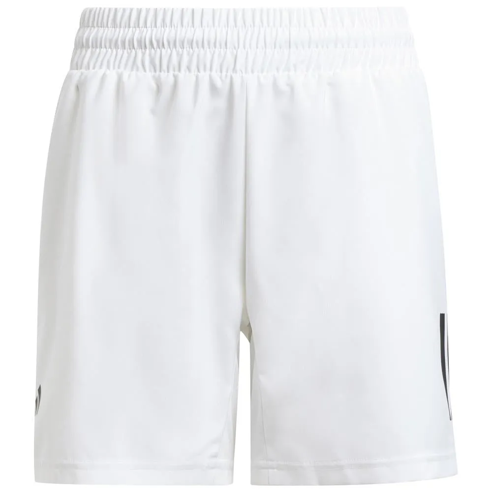 adidas Junior Club 3 Stripe Short - White Tailored Design Debossed Design
