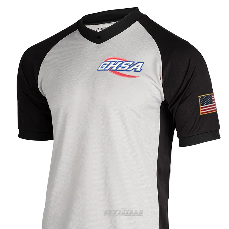 NEW! GHSA Logo Grey Basketball Referee V-Neck High-End Fashion Flexible Material