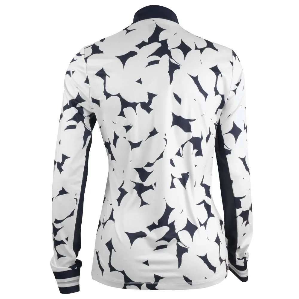 Penguin Women's Riviera 1/4 Zip Longsleeve - Black Iris Sharp Style Global Cool Organic Ease