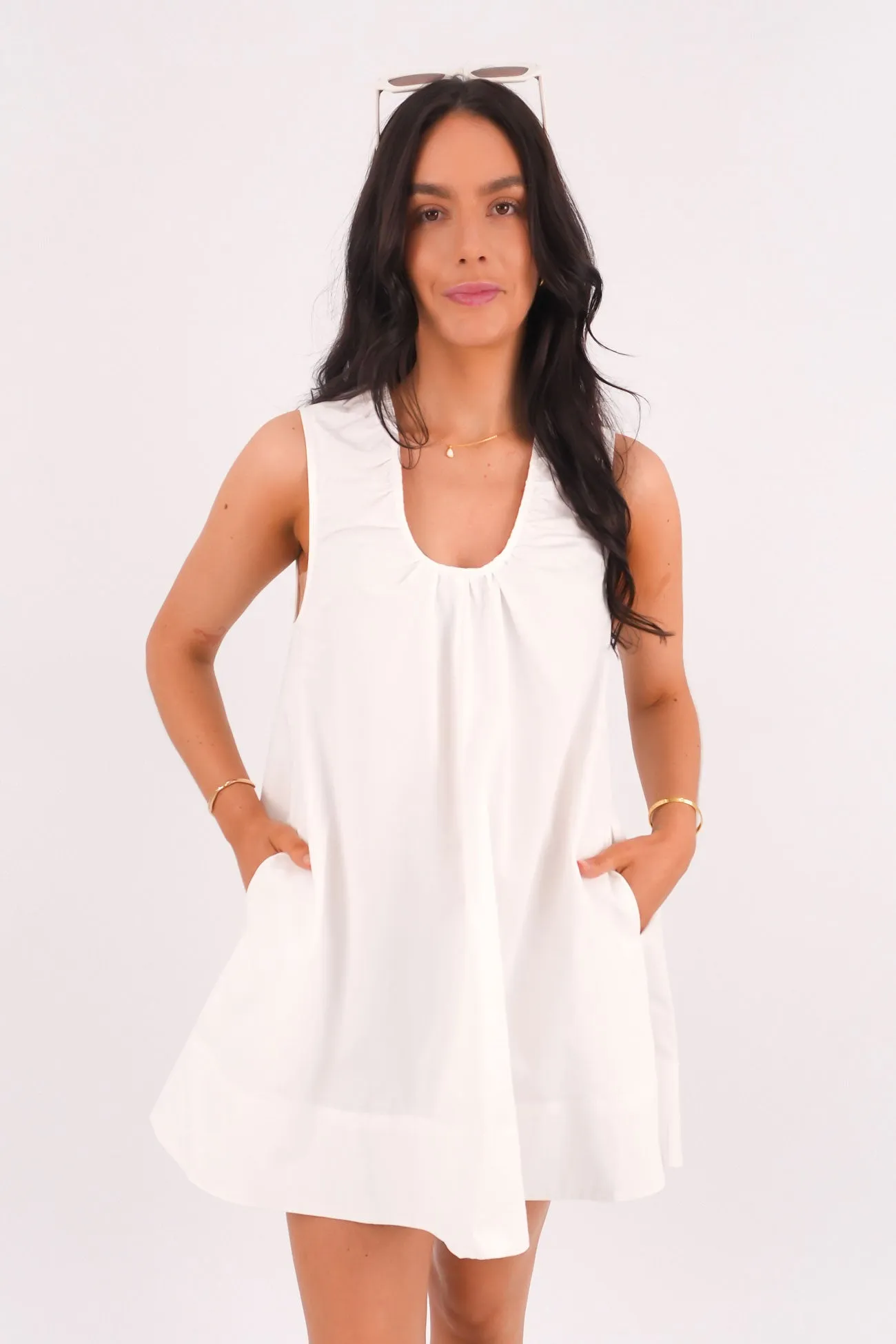 Zahni Mini Dress White Contemporary Look Fall Layer