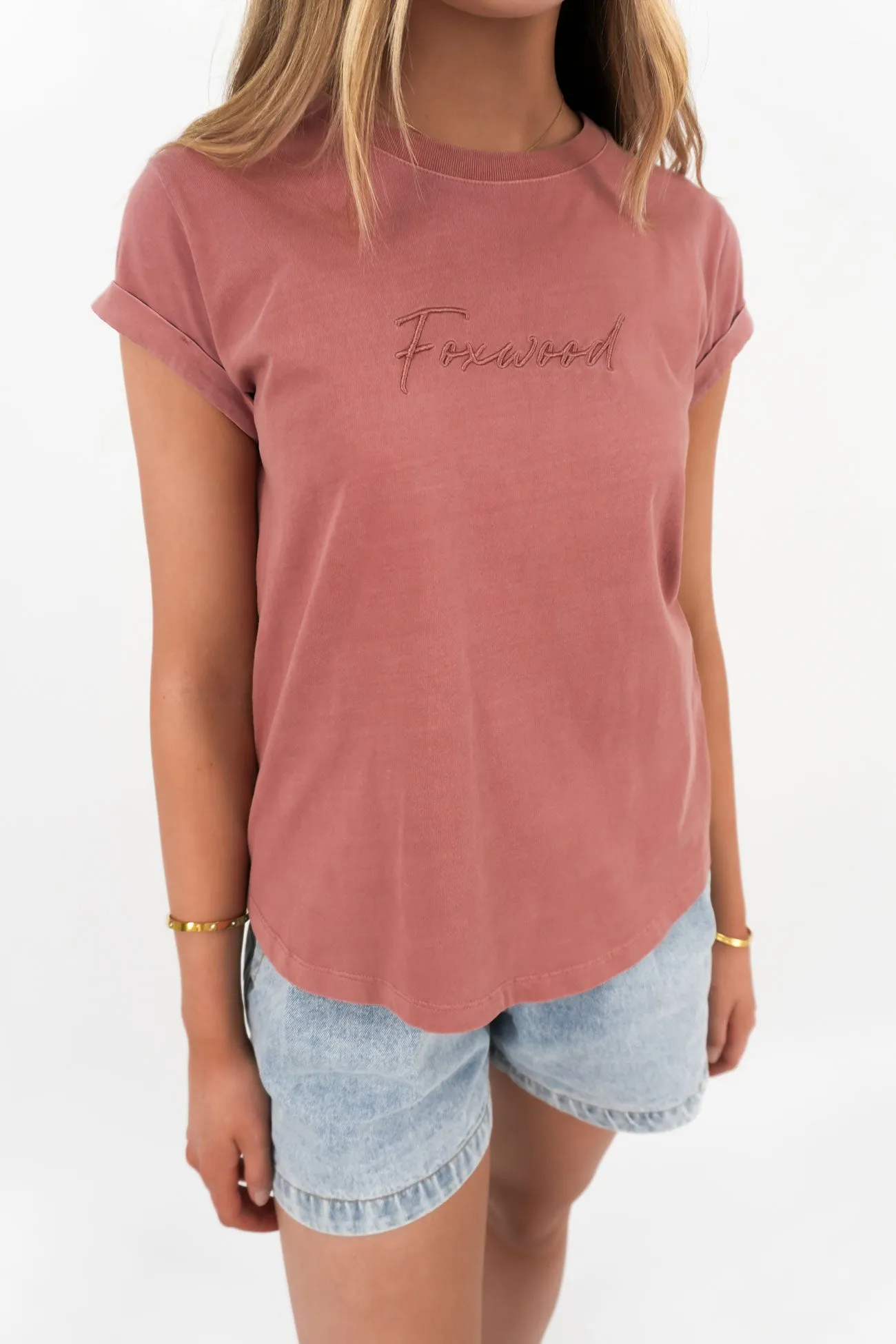 Stylish and Cozy Everyday Layering Signature Tee Ash Rose