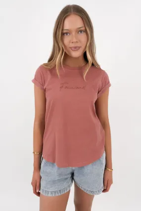 Chic Wearable cycling outfit Signature Tee Ash Rose