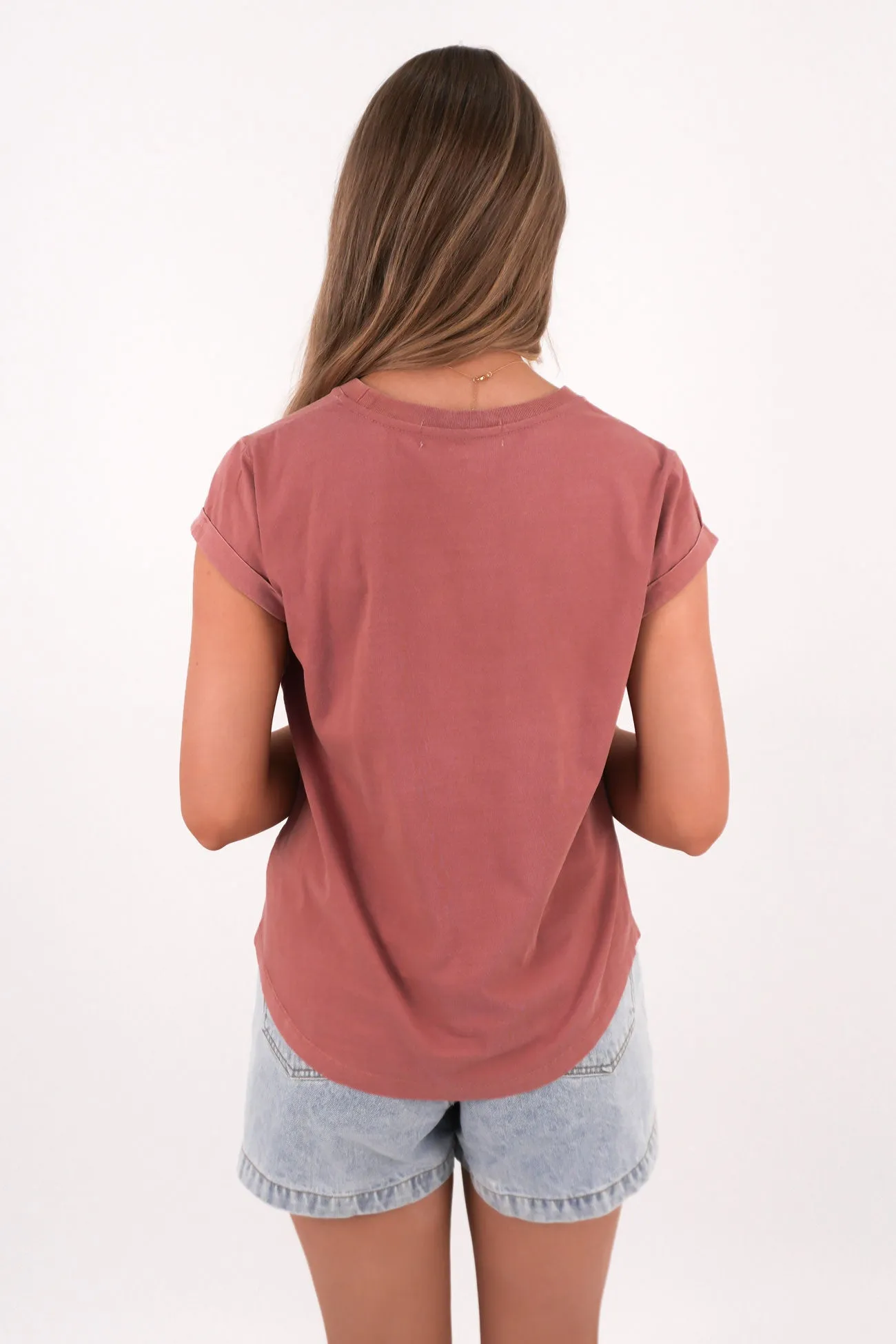 Signature Tee Ash Rose elastic waistband