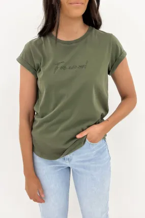 Eco Friendly Dye Signature Tee Khaki