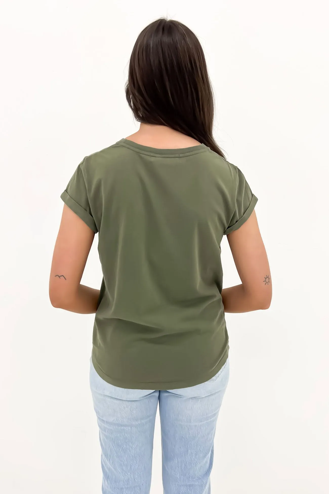 Signature Tee Khaki Regular fit normality Fashion Essential