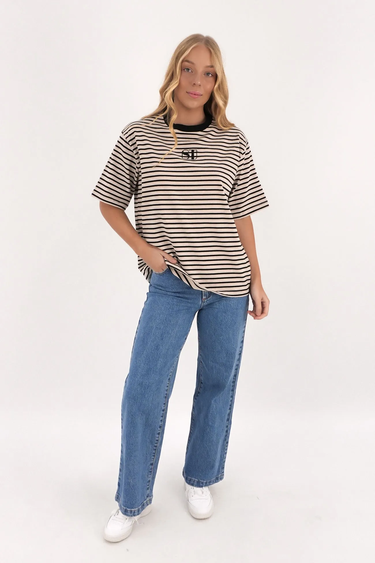 Light Breeze Silent Stripe Short Sleeve Tee Black