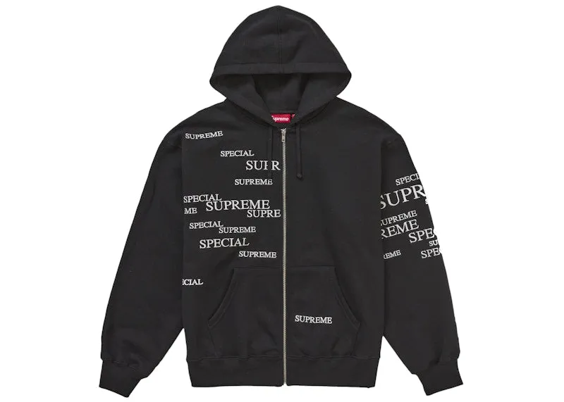 smooth zipper Supreme Special Zip Up Hooded Sweatshirt Black