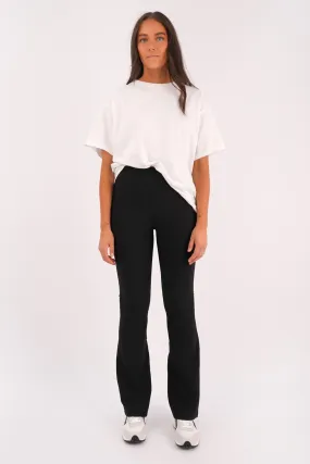 Practical Comfort Eco Dye Process Active Rib Flare Legging Black