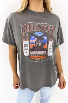 Sky Dance Oversized Tee Charcoal Office Casual