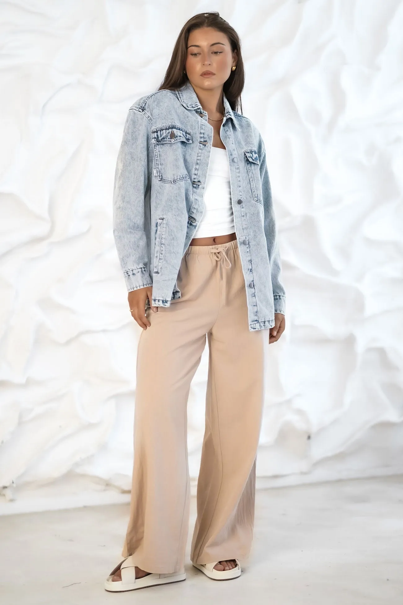 NonBulkyLayering Skylar Denim Shacket Sky Blue