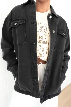 Waterproof Design Skylar Denim Shacket Washed Black
