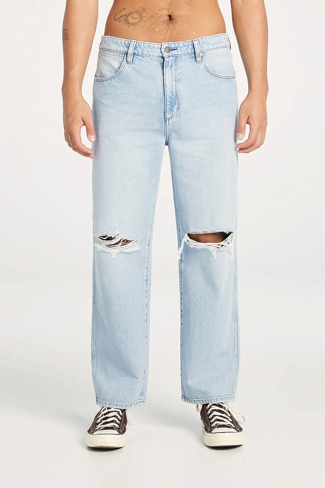 Flexible Waistband Stretch Classic Gym Ready Slacker Jean Blue Crush