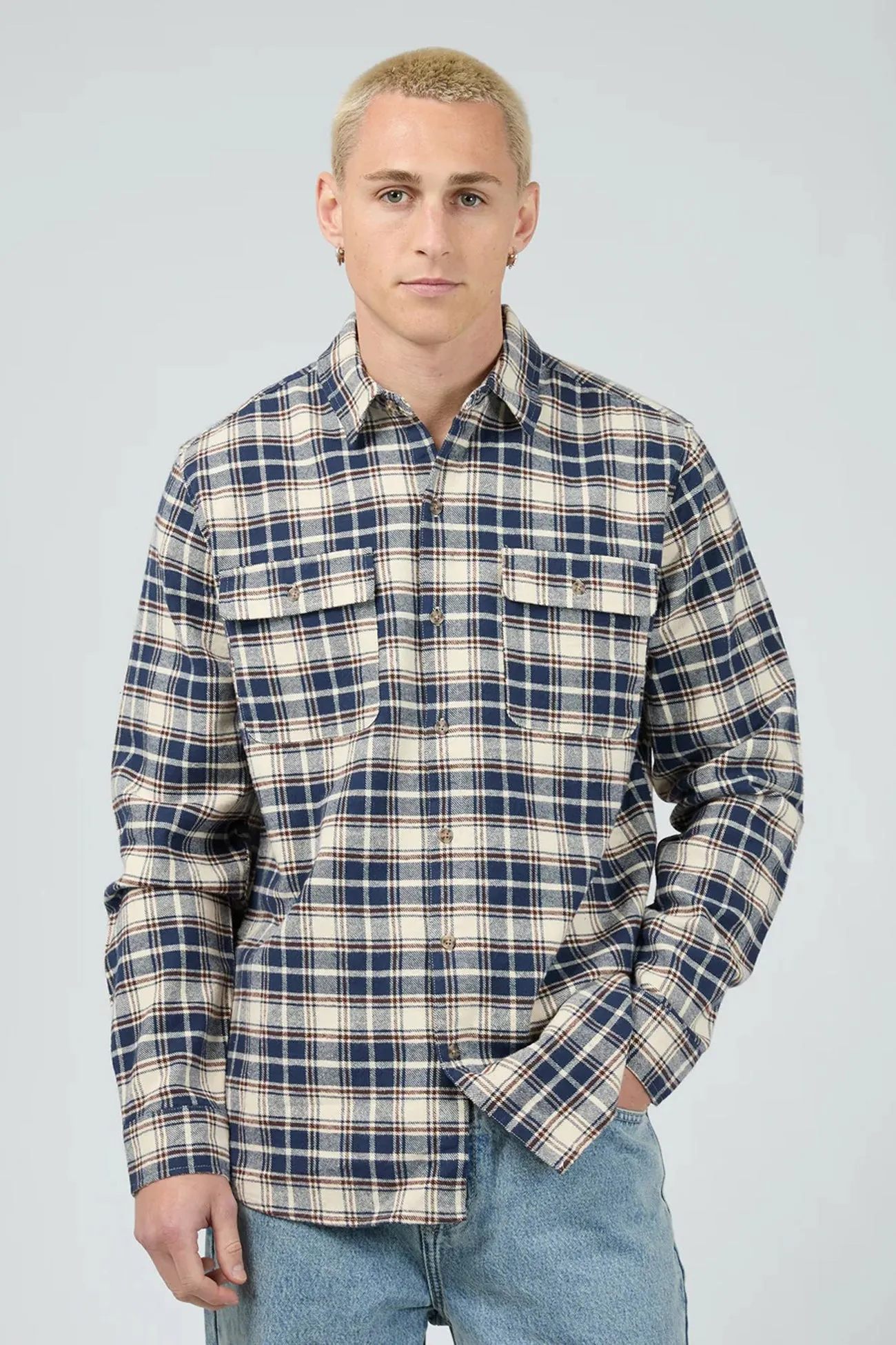 Slacker Shirt Navy Breathable Material
