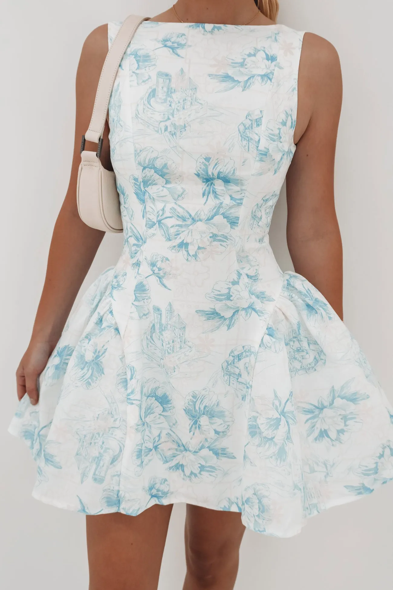 Pretty Glow Modest Cut Maisie Mini Dress Skyflower