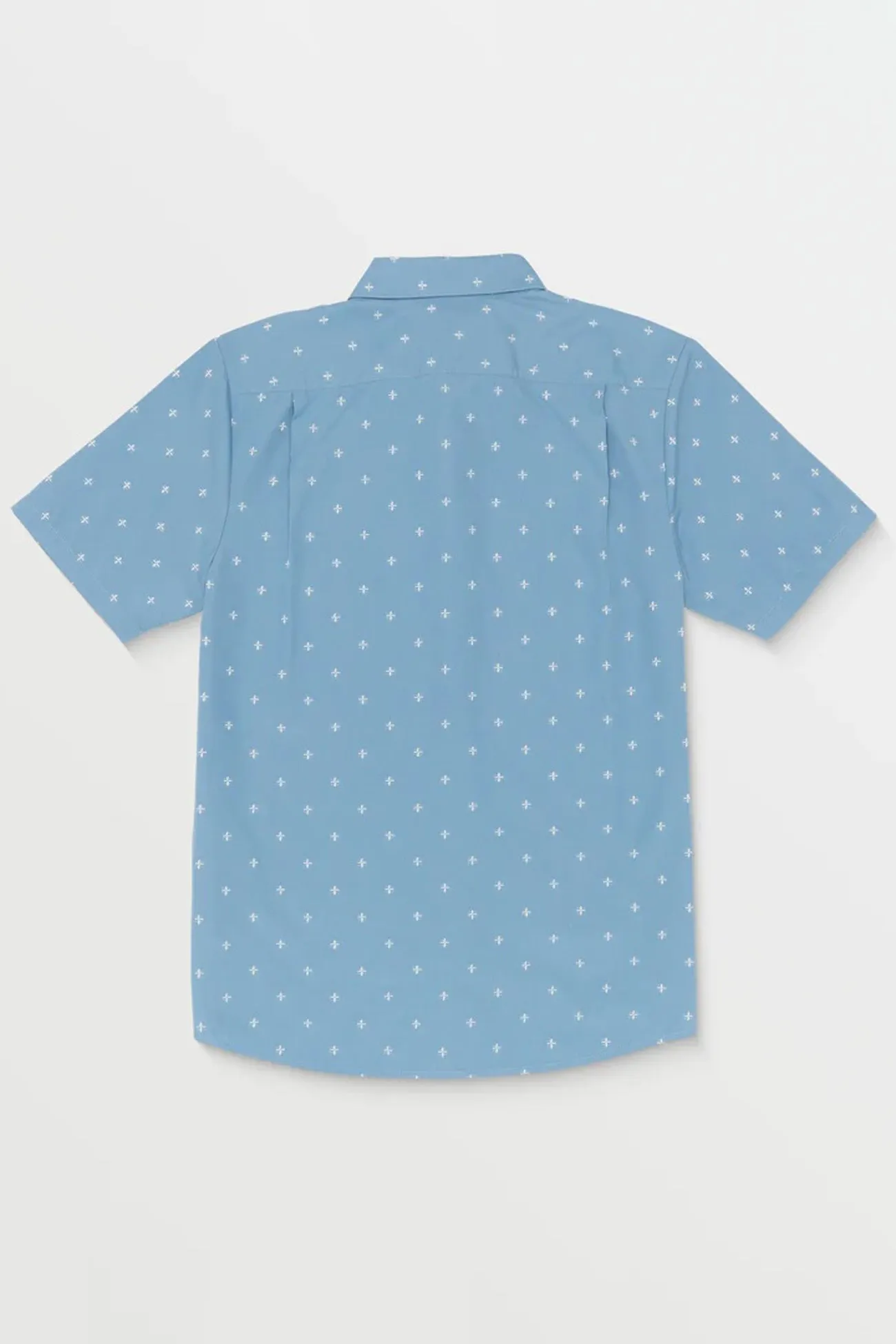Seamless Shoulder Telastone Short Sleeve Shirt Blue Rinse