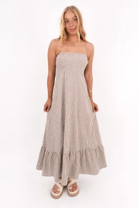 Sunday Maxi Dress Chocolate Sophisticated Vibe Back-Pocket