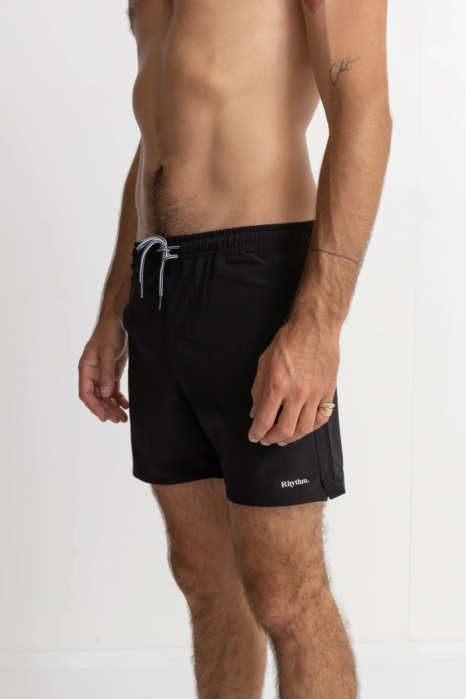 Classic Beach Short Black Outdoor Ready Clean Fabric