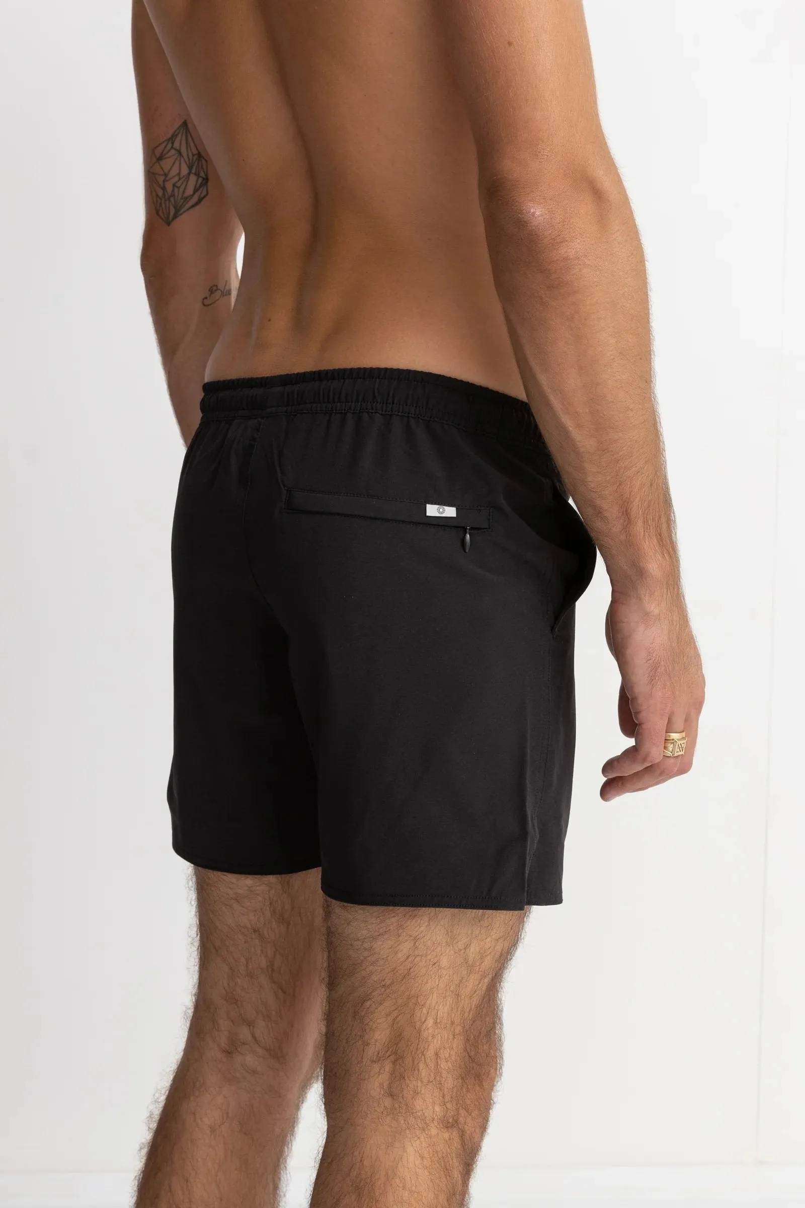 Classic Beach Short Black Reflective details Beach Vibes