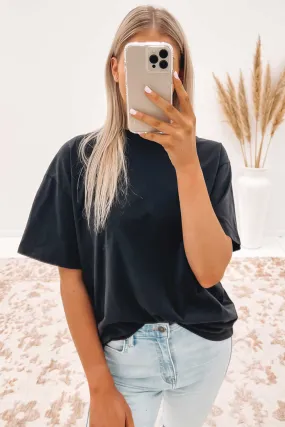 Chilly Layer Oversized Tee Washed Black