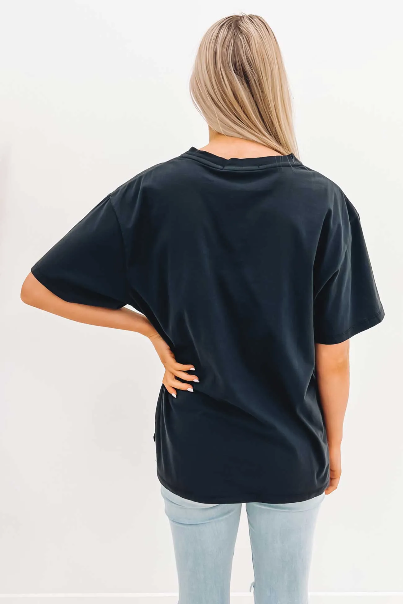 Oversized Tee Washed Black baby shower