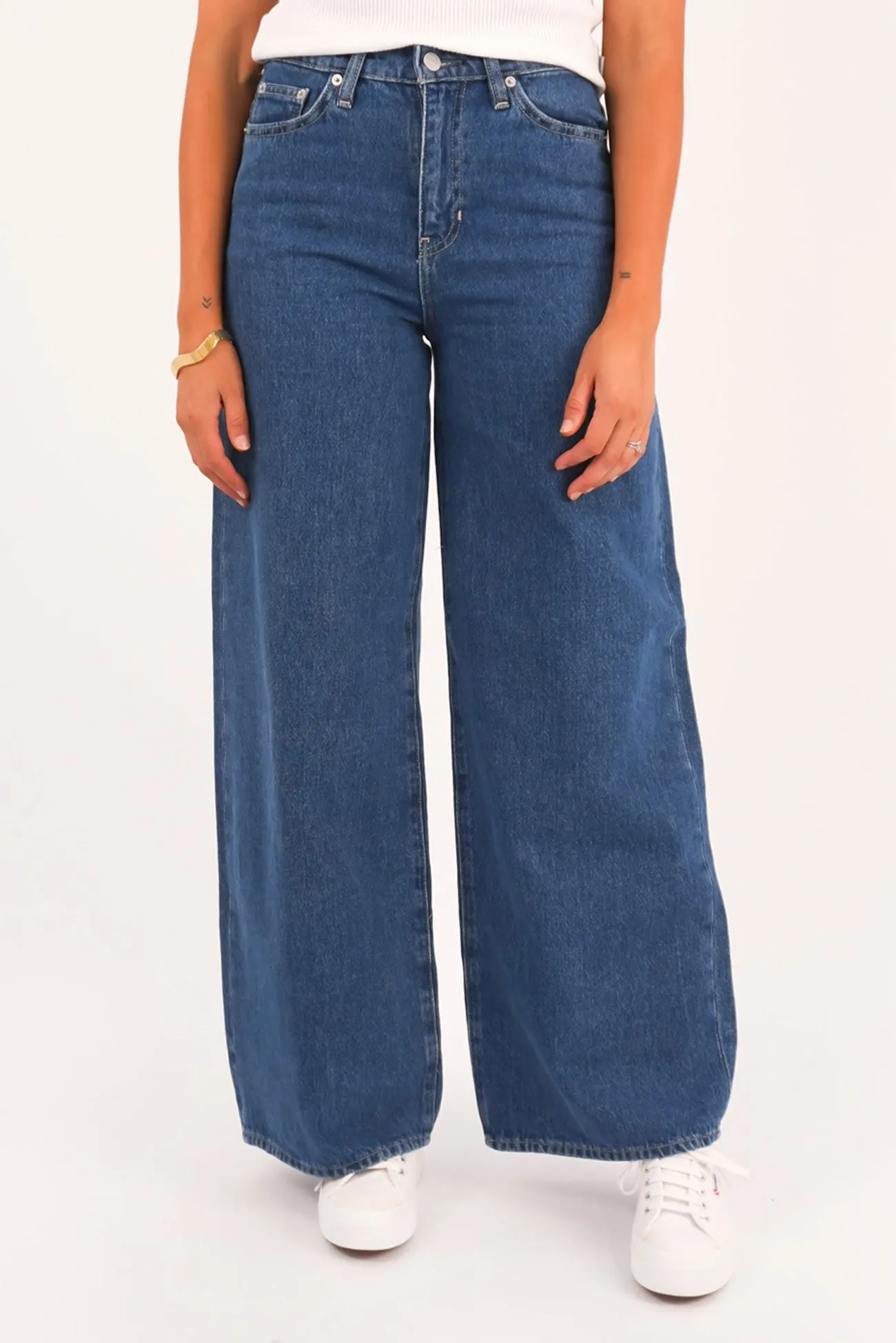 Night Out Everyday Holiday Vibes Casual Staple Mid A-Line Jean Blue Horizon