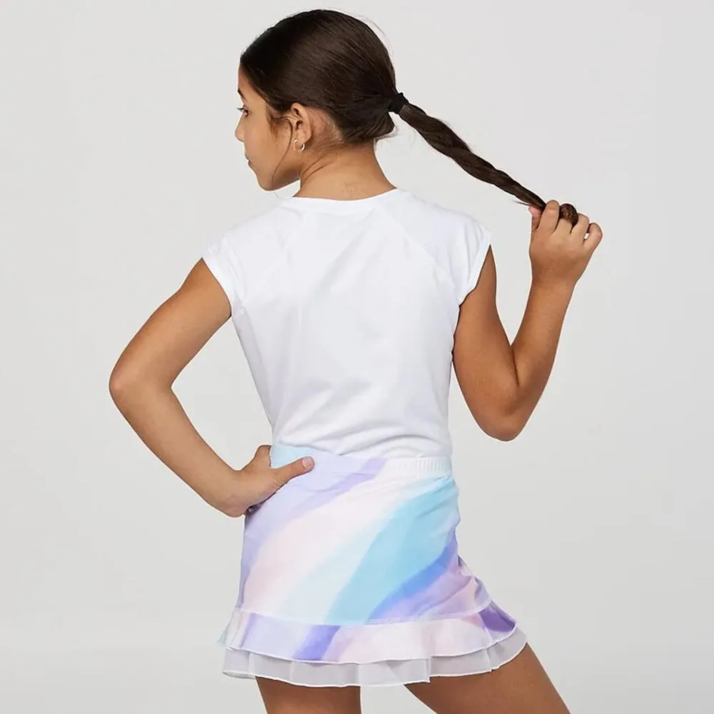 Comfortable hem Sofibella Girls Watercolor Ruffle Skort - Watercolor