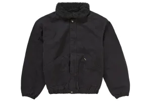 Supreme Faux Shearling Lined Bomber Jacket Black Modern Aesthetic Beadwork
