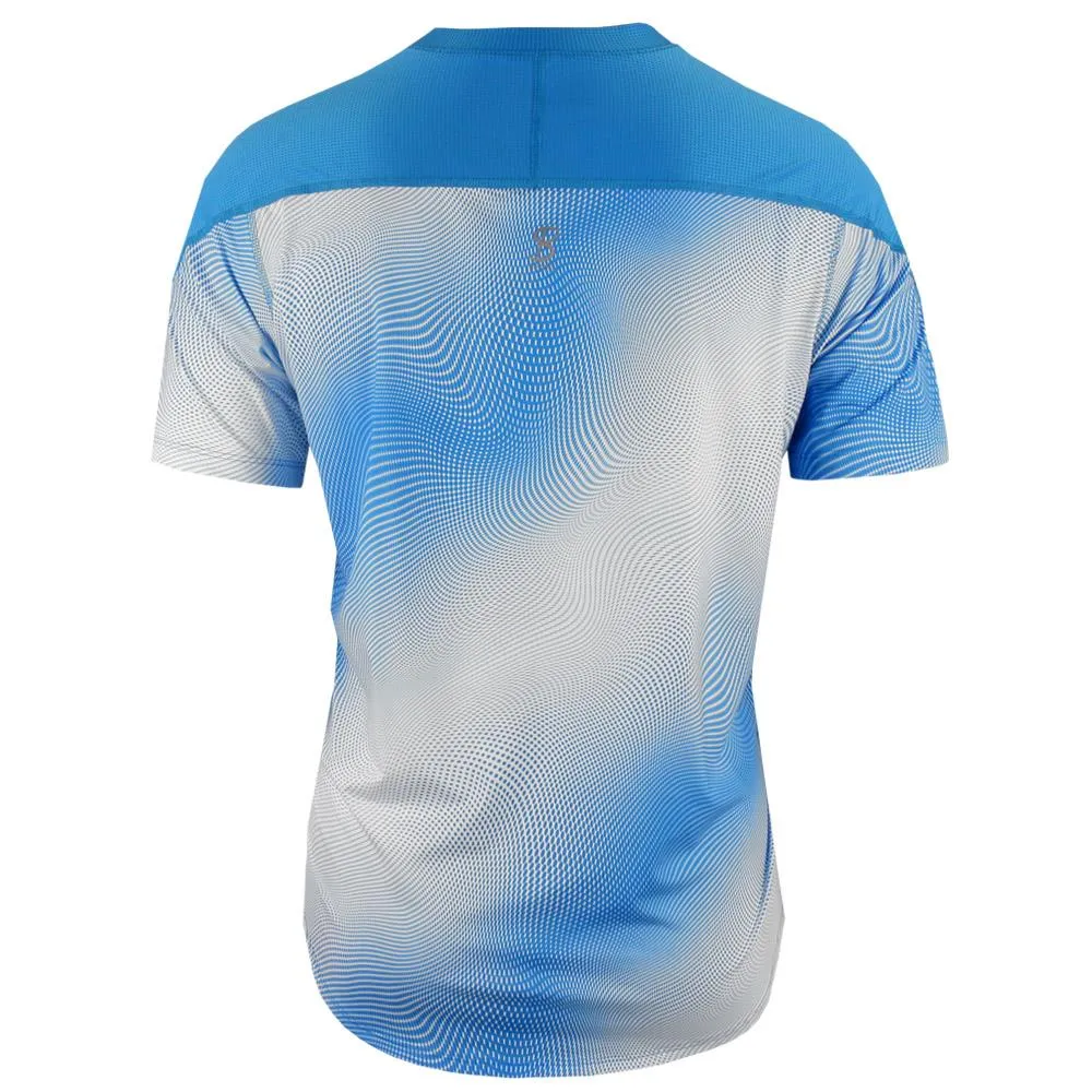 slim SB Sport Men's Energy Dots Short Sleeve - White/Blue Low-waisted