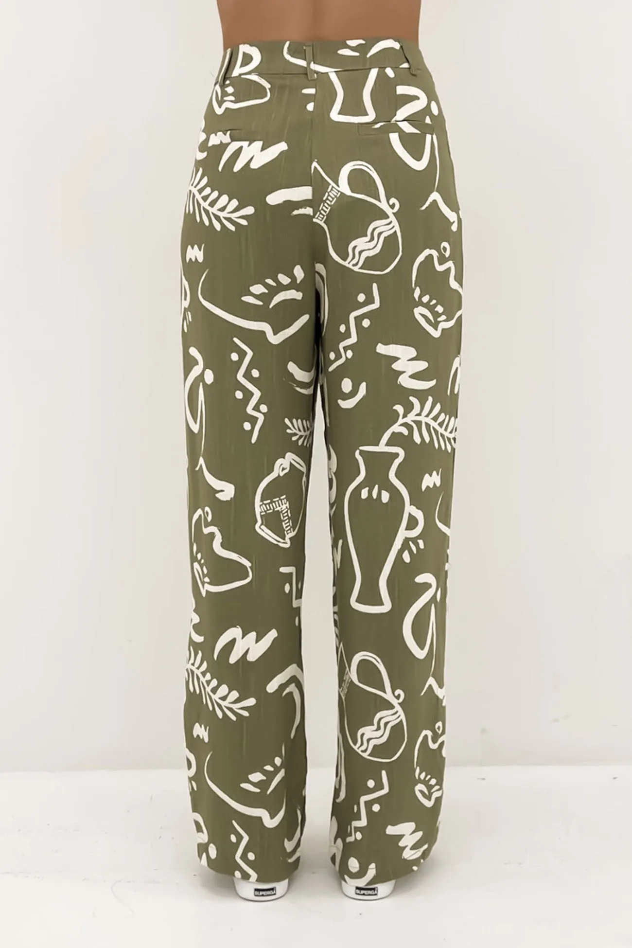 Greta Pant Bronte Sage Belt loops