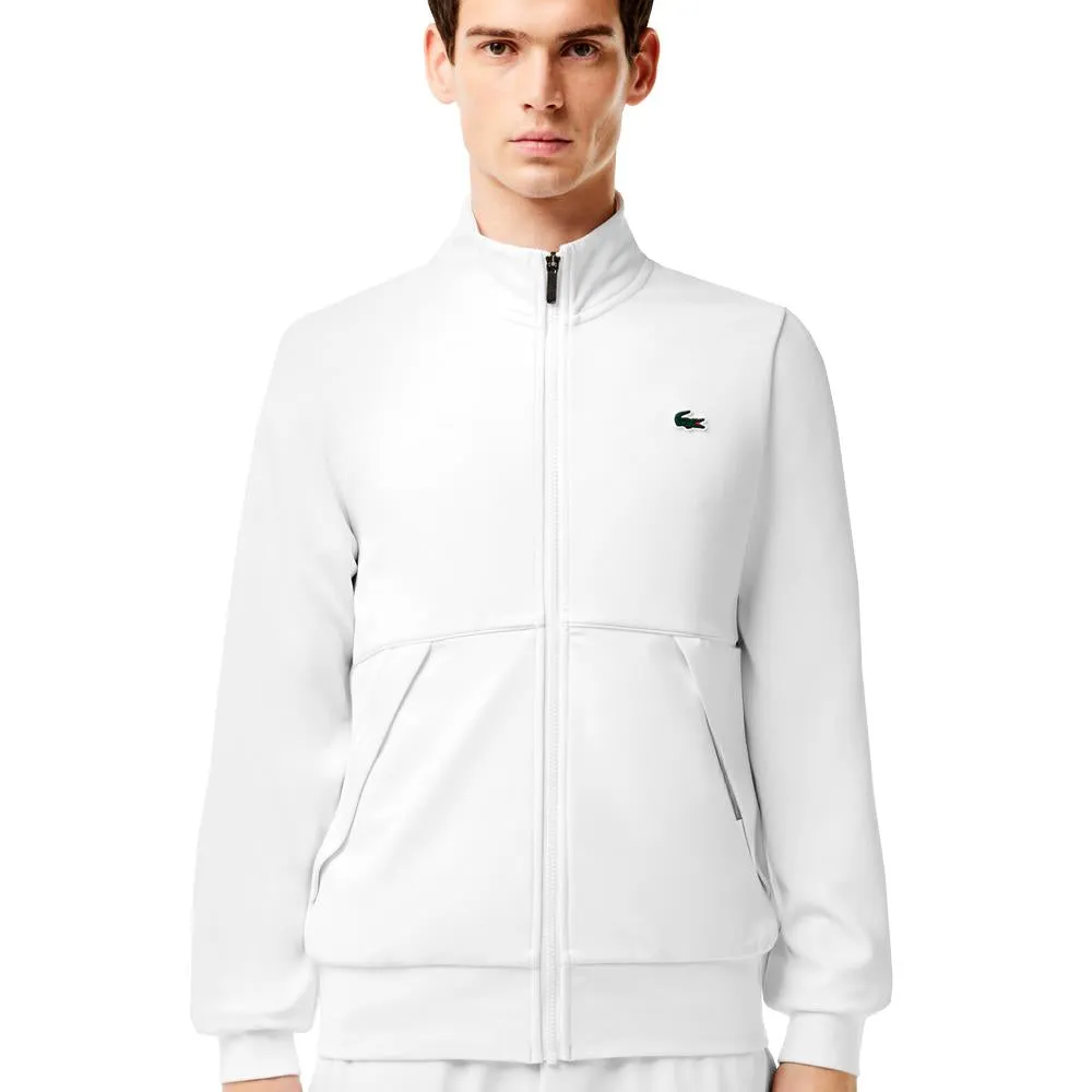 slip-resistant Lacoste Men's Sport Full Zip Jacket - White Quick-Dry Acrylic