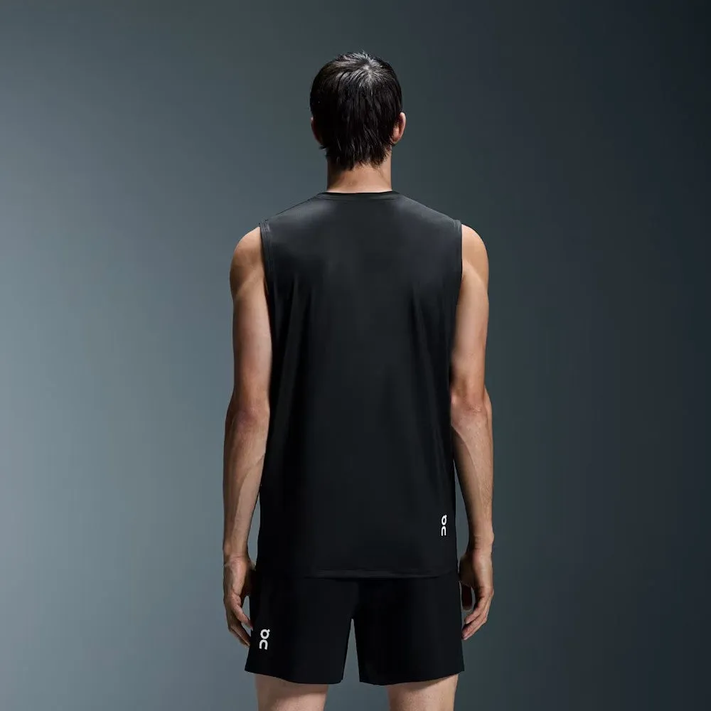 Slip Resistant On Men's Court Tank - Black Rayon blend