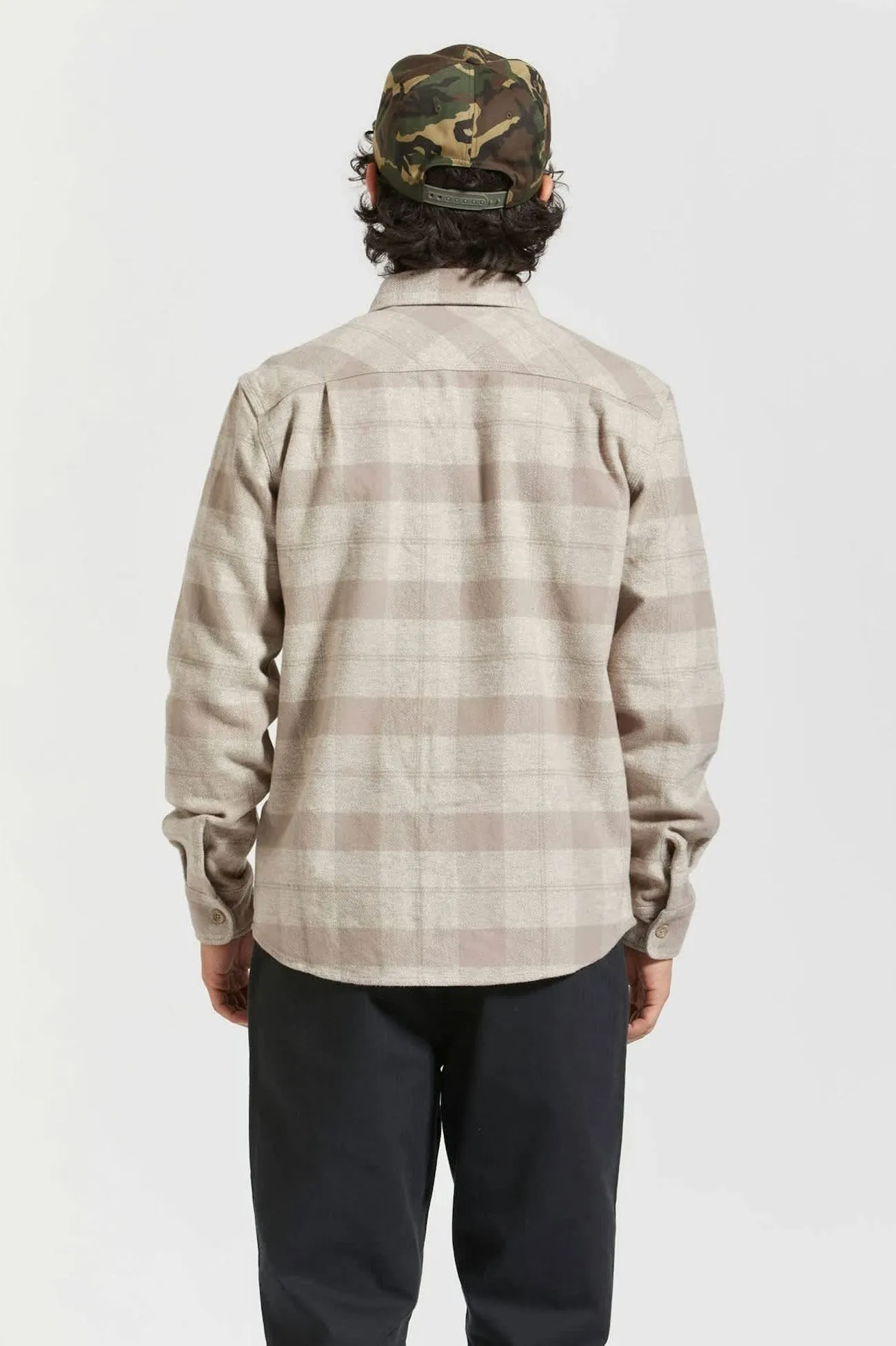 Winter Essentials Bowery Heavy Weight Long Sleeve Flannel Off White Cinder Grey