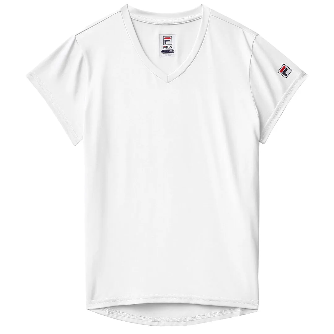 Fila Girl's Short Sleeve Performance Top - White Lace