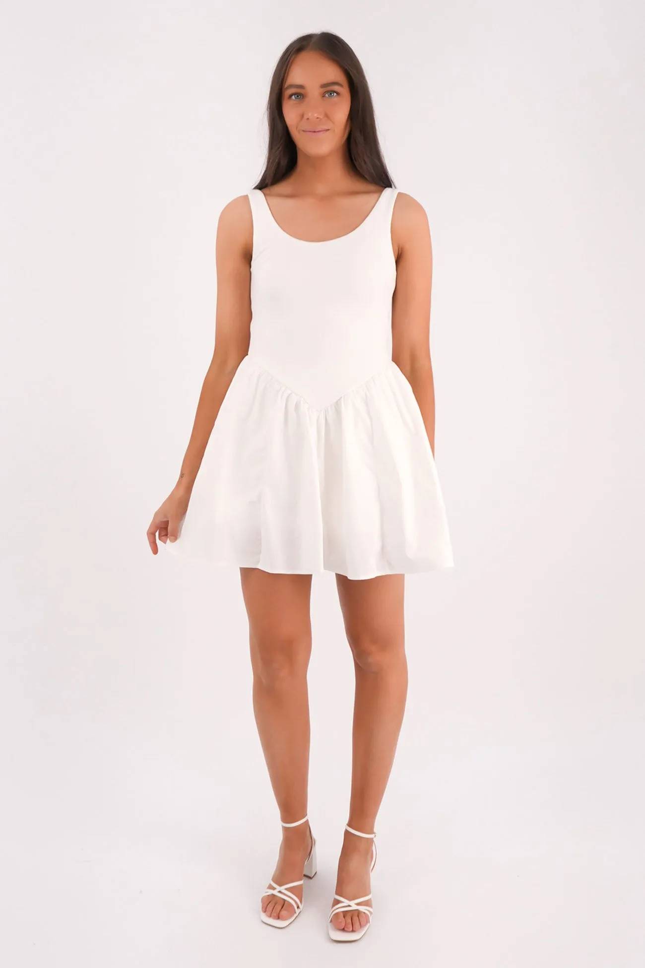 Regent Mini Dress White Flexible Cut