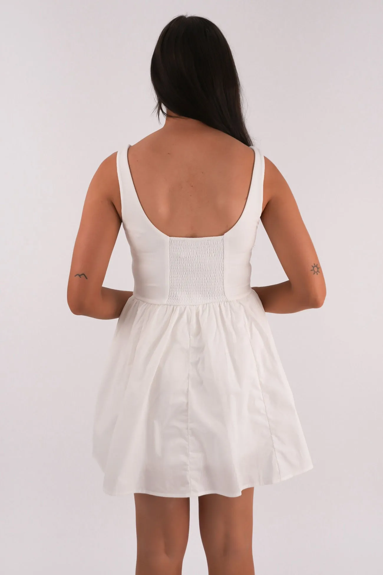 Regent Mini Dress White Smooth Drape All Day