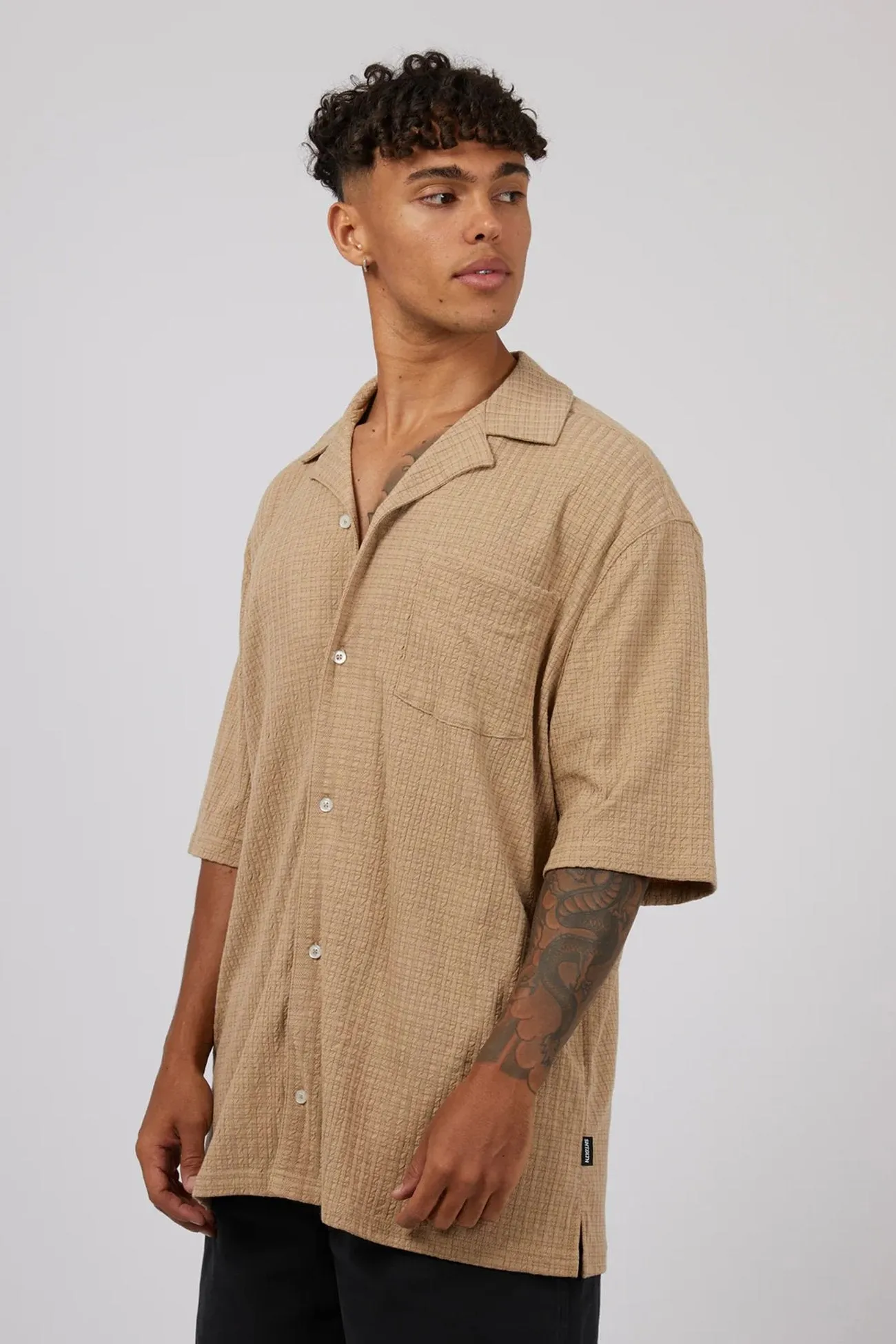Durable Texture Otta Short Sleeve Shirt Tan