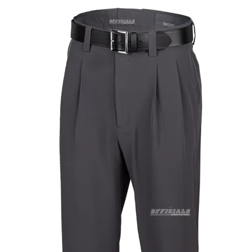 Easy Care Fabric Smitty Charcoal 4-Way Stretch Pleated Umpire Pants