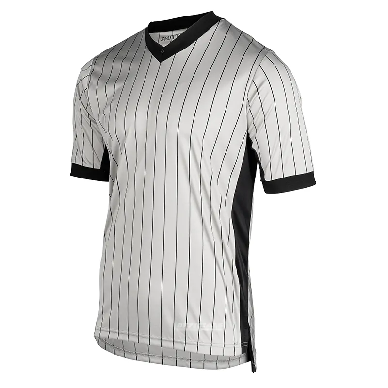 Smitty Elite 3" Side Panel Grey Pin-Stripe V-Neck Seasonal Fashion wrinkle free