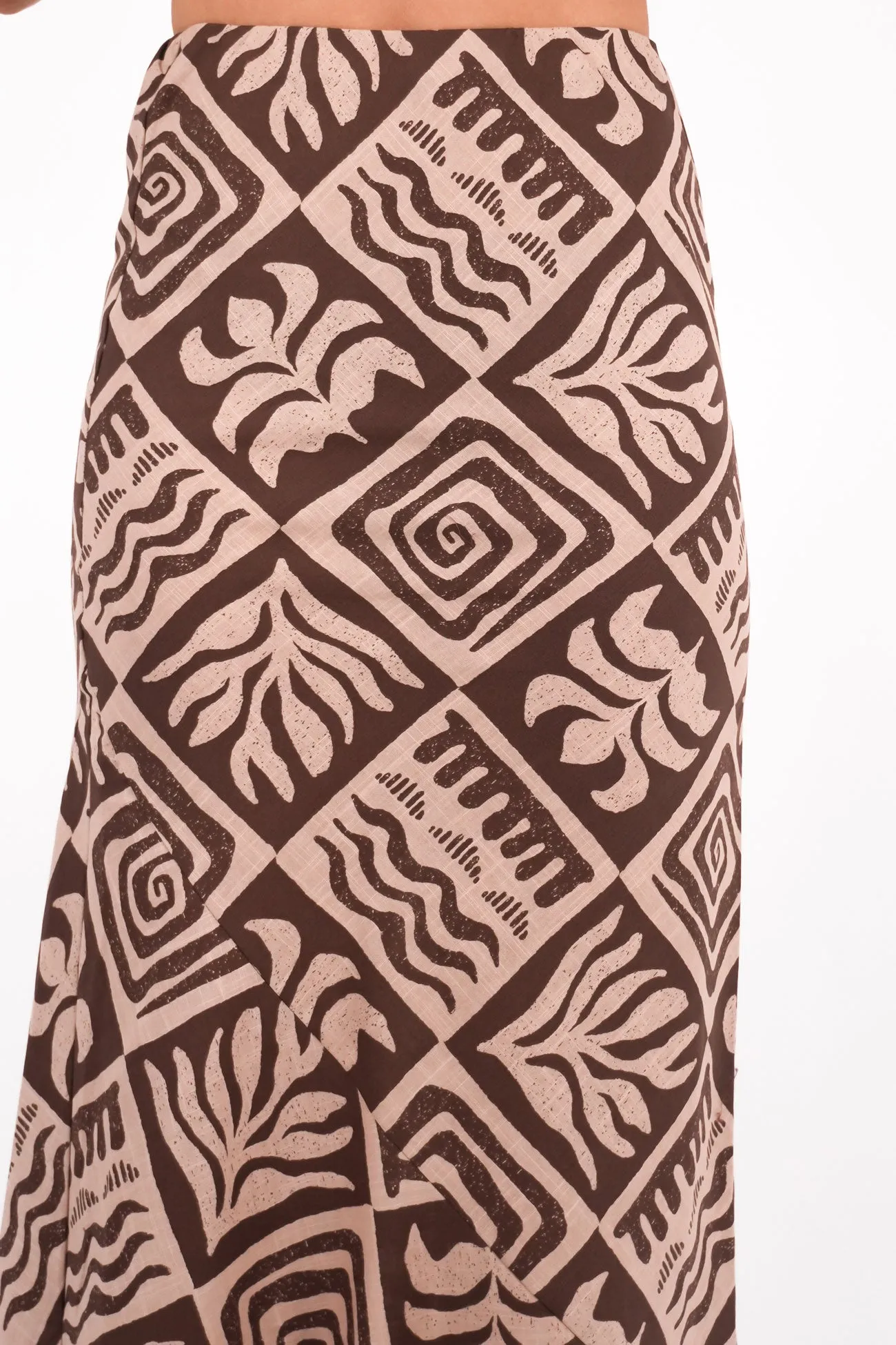 Ventilated Panels Modest Wear Tulum Maxi Skirt Brown