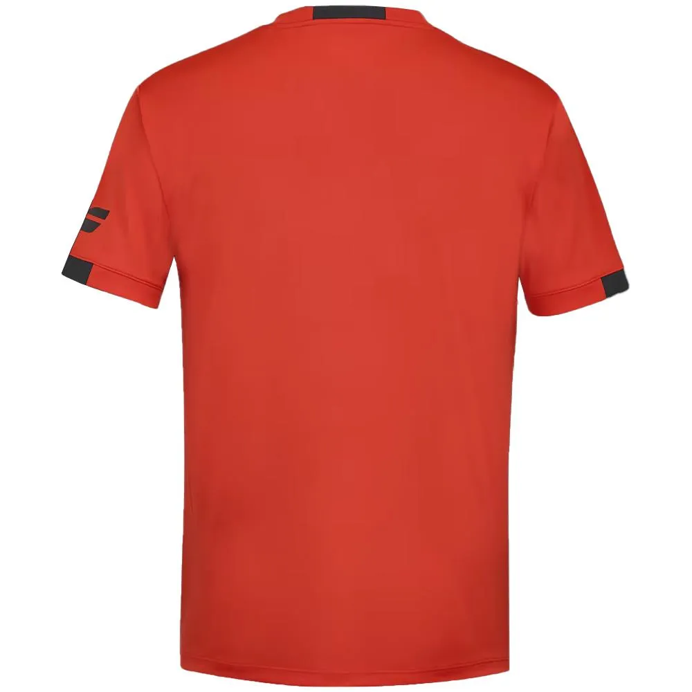 Shock - absorbent Embellished Details Babolat Boys Play Crew Neck Tee - Fiesta Red