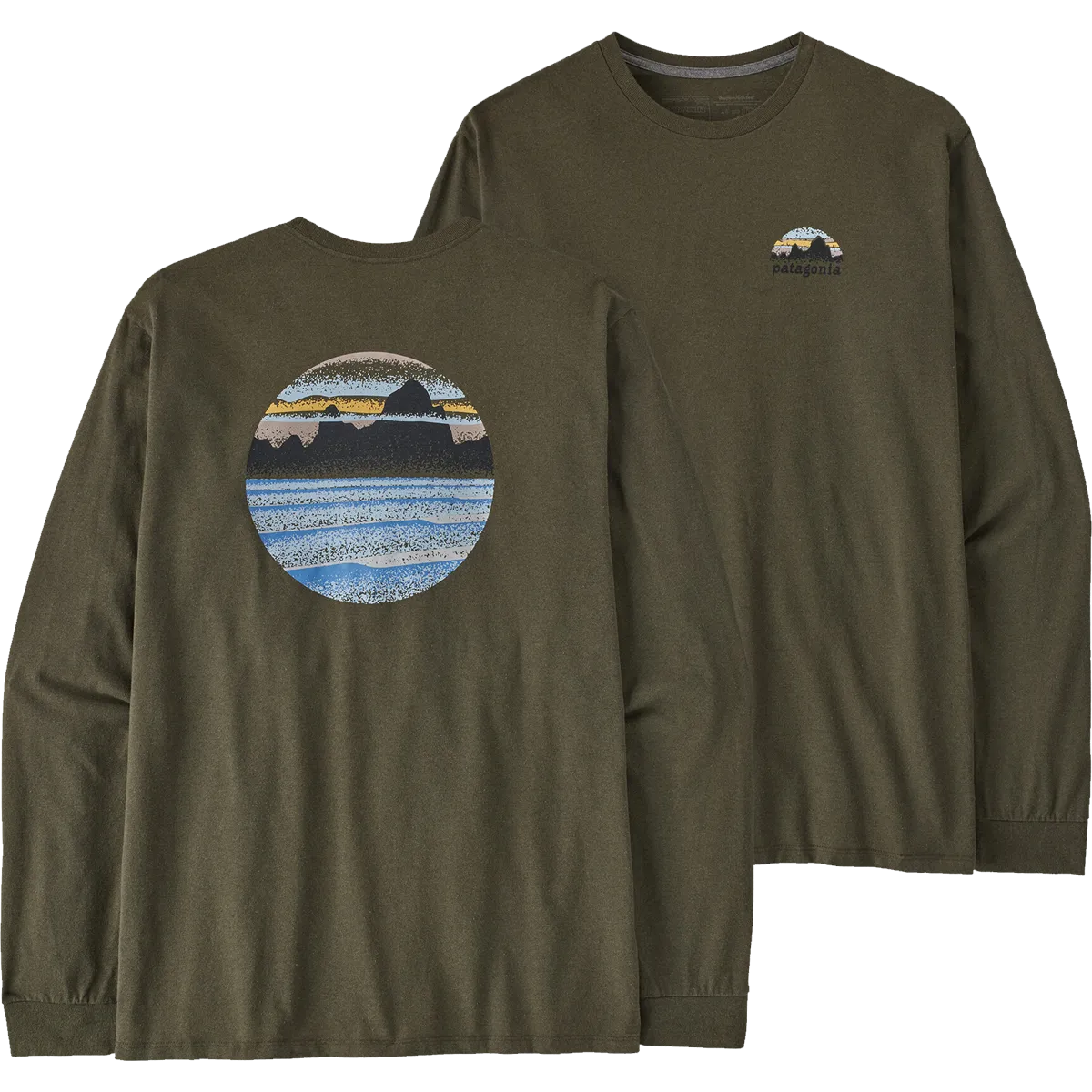 OekoTexCertified Men's Long Sleeve Skyline Stencil Responsibili-T