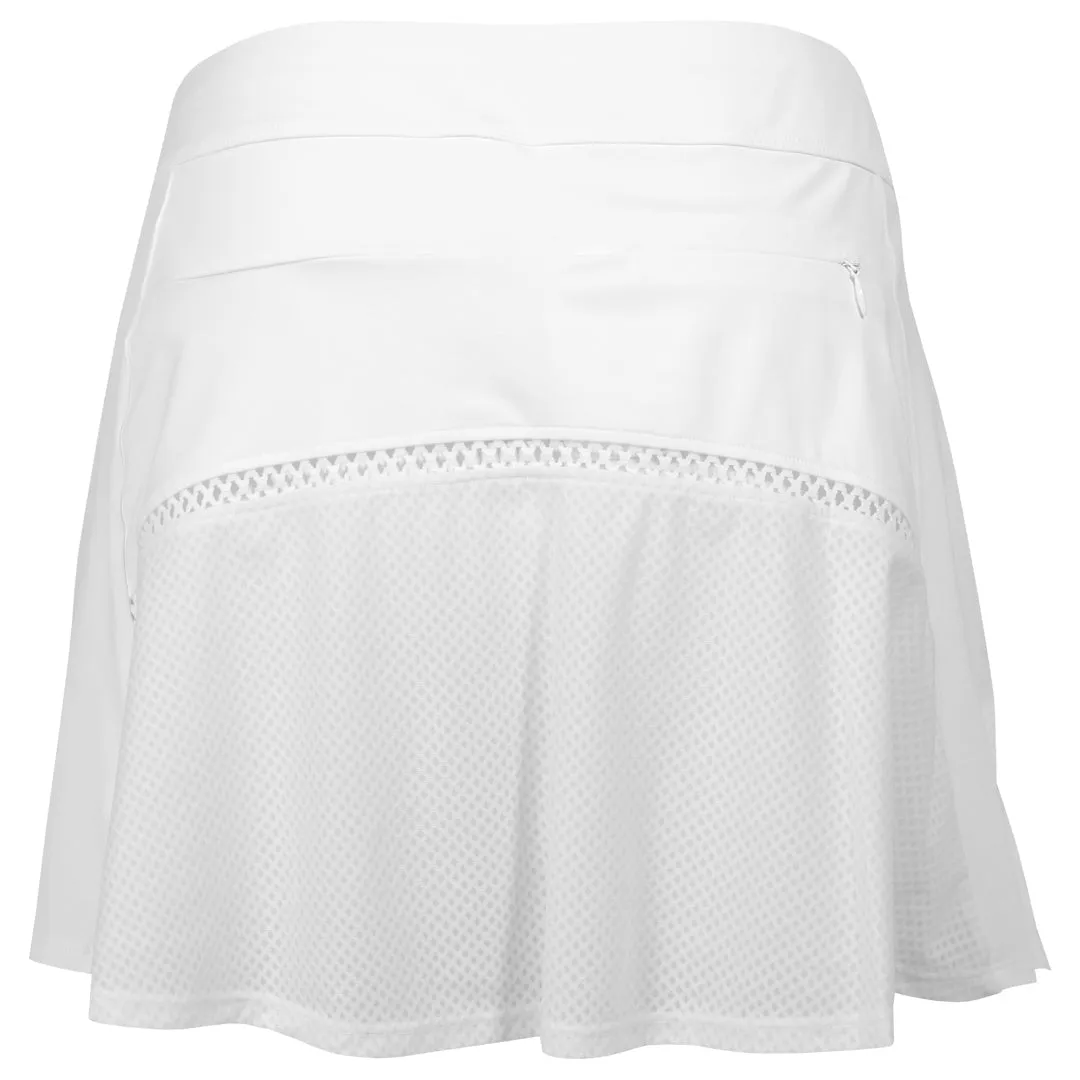 Washable Silky Smooth Finish Sofibella Women's Tr??s Blanc 15" Skort - White