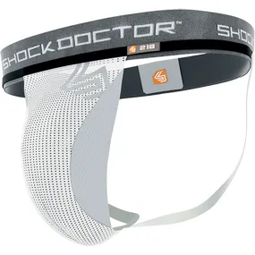 Core Supporter w/Cup Pocket - White anti slip grip